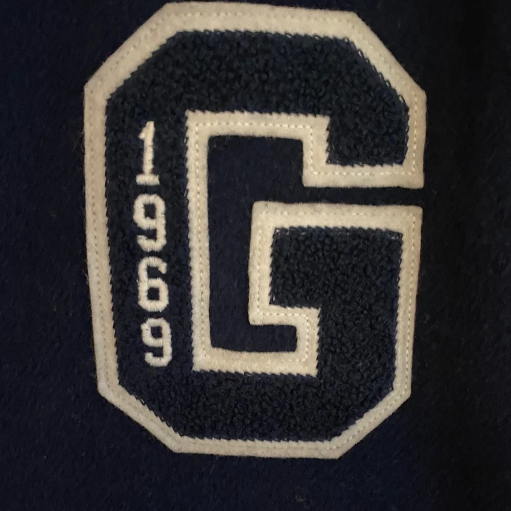GAP Navy and White Varsity Jacket